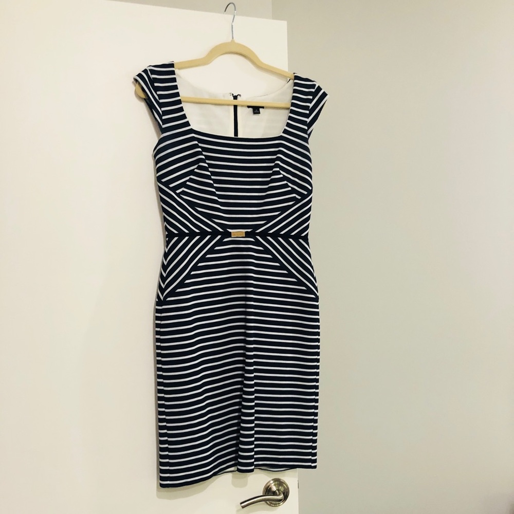Ann Taylor - Navy Striped Dress Size 0